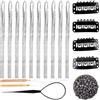 Bangbobi - Ciocche Luccicanti per Capelli, Kit Lametta con 4 Clip BB Extra, Ciocche da Agganciare per Donne & Bambini, Accessorio Cosplay e Feste, Argento