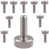 PrecisionGeek® Viti zigrinate M4 × 10 mm, in acciaio inox AISI 303, a testa piatta, diametro 10 mm, viti a testa zigrinata per metallo, legno, acrilico, macchine e costruzioni di alloggiamenti, set da