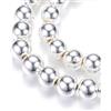Perline di ematite 4/6 mm per braccialetti, rotonde, non magnetiche, 38 cm, 1 filo (argento, 6 mm, 67 pezzi)
