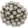 Perlin 50 perline in metallo, argento anticato, 4 mm, ottone, rotonde | Struttura vintage per accenti metallici discreti per progetti di gioielli in filigrana