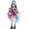 Monster High - Lagoona Blue Monster Fest, bambola con outfit glamour e accessori a tema festival musicale inclusi, spuntini, poster della band e borsa, giocattolo per bambini, 4+ anni, HXH82, blu