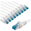 Goobay Cavo patch CAT 6A, S/FTP (PiMF), 1 m, bianco, set da 10, 1 m - conduttore in rame (CU), guaina del cavo priva di alogeni (LSZH)