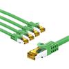 Goobay Cavo patch RJ45 CAT 6A S/FTP (PiMF), 500 MHz con cavo grezzo CAT 7, 3 m, verde, set da 5, 3 m - Rivestimento del cavo privo di alogeni LSZH, connettore RJ45 (CAT 6A), CU