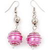Avalaya Orecchini pendenti in argento con perle finte rosa fucsia, lunghezza 50 mm
