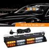 MAGIC COLORM Luce stroboscopica a 16 LED per auto, lampada di avvertimento lampeggiante, barra per parabrezza anteriore, ambra bianco rosso, impermeabile, gruppo luci auto 12V