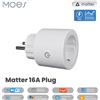 MOES Smart EU/US/UK Plug Matter Presa WiFi 15/16A Presa timer Supporto per monitor di alimentazione TUYA Apple Homekit con Google Home Alexa