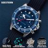 SEESTERN cronografo uomo di orologio meccanico Tianjin ST1901 movimento zaffiro orologi da polso cinturino adesivo in Nylon scheletro luminoso