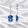 Thaddaeus Orecchini pendenti Pietre blu zaffiro Gioielleria raffinata per le donne Estate Nuovissimo argento sterling puro 925 Regalo classico ed elegante