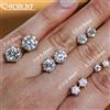 ROBUKF Orecchini a bottone in moissanite placcato oro 18 carati da 0,2-2 ct per donna Uomo S925 Argento 6 artigli Orecchini a bottone a vite Gioielleria raffinata con certificato