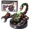 Robotime Rokr Puzzle 3D in Metallo Scorpione Imperatore con Luce LED, Set di Costruzioni in Stile Industriale, Regalo per Bambini