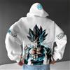 Bandai Felpa con cappuccio da uomo Dragon Ball 2025 Autunno e inverno Animazione Street Casual Super Saiyan stampato bianco pullover genitore-figlio
