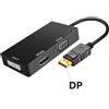 FLMXRMY Adattatore HUB Displayport DP a HDMI compatibile con DVI VGA 1080P per proiettore, TV, laptop, PC, cavo connettore convertitore Display Port