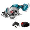 Seeiswork Sega Circolare Elettrica Senza Spazzole da 5 Pollici 125mm, Regolabile 0-45 Gradi, Senza Fili, per Taglio Metallo e Legno
