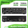 DEPUSHENG Interfaccia Audio Depusheng MD32 per Registrazione su Computer, Scheda Audio per Studio Domestico, Compatibile con Microfono a Condensatore 48V
