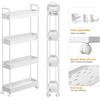 NONE Carrello portaoggetti da cucina, carrello sottile con ripiani e ruote, 4 livelli, cestello in rete, salvaspazio, regolazione dell'altezza, ruote in gomma con rotazione a 360 gradi, scorrimento fluido,