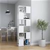 NONE Divisorio per ambienti moderno bianco con libreria, 60x24x186 cm, salvaspazio, facile da pulire