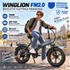 NONE WINGLION FM2.0 E-bicicletta pieghevole per cittadini, motore da 750 W, batteria rimovibile da 48 V 15 Ah, ruote spesse 20"x4,0", sospensione completa, freni idraulici, bicicletta elettrica per adulti