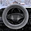 FINEVERNEK Coprivolante invernale in peluche per auto, coprivolante universale, antiscivolo, copertura telescopica per auto, 36-38 cm (grigio)