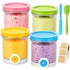 BOLIHOMES Set da 4 Contenitori Compatibile con Ninja Creami Swirl NC700 NC701EU, 480ml Barattoli per Gelato con 2 Spatole in Silicone e 1 Rotolo di Etichette, Senza BPA e Lavabili in Lavastoviglie