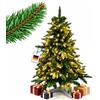 relaxdays Albero di Natale, effetto aghi, artificiale, 150 cm, senza luci | Abete Nordmann artificiale, effetto aghi, in PE e PVC