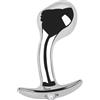 SuperLove Metal Prostate Plug Silver-Clear Gem Small