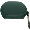 kwmobile Custodia protettiva kwmobile per JBL Soundgear Clips - Custodia in TPU e silicone per custodia di ricarica delle cuffie - Custodia antiurto con moschettone - Verde scuro