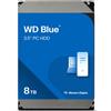 Western Digital WD Blue 8TB per Desktop Hard Disk Interno 3,5" 5640 RPM SATA 6 GB/s Cache da 256
