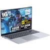 NIKOTSIS 16 PC Portatile Core i7 6500U processore fino 3,1GHz Win 11 Notebook 16GB RAM