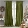 StangH Tende in velluto lunghe 274,3 cm - verde oliva decorazione per feste di Natale morbide e spesse con blocco della luce, per porta scorrevole per sala da pranzo, larghezza 52 x L 108, 2 pannelli