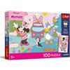 Trefl - Disney Minnie, Avventura rosa - 100 pezzi | Puzzle colorati con i personaggi della fiaba, da comporre, poster incluso, divertimento creativo per bambini dai 5 anni in su