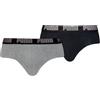 PUMA Everyday Briefs 2p, Slip Bikini Uomo, Grey Melange/Black - New, S