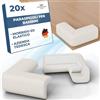 Hoffenbach 20x Paraspigoli Angolari in Gomma per Bambini, Paraspigoli Autoadesivi per Mobili Tavolo e Spigoli, Para Angoli per Bambini, Sicurezza in Casa, Bianco