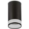 Maclean MCE361 Faretto da superficie attacco GU10 fino a 40W | Lampada da soffitto in alluminio con anello trasparente | design moderno | 55x105 mm (Nero, senza lampadina)