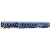 RIVAROSSI HR4408 Set 2 carrozze 2a cl nuova livrea "Intercity Notte" blu/azzurro