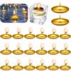 Meenewching Confezione da 20 candele in metallo chiaro color oro, metallizzate | Candele galleggianti decorative metalliche per matrimoni feste in piscina Vasca da bagno spa San Valentino Natale