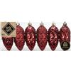 Holly & Jolly - Decorazioni per l'albero di Natale Morello Cherry, 6 pezzi | Decorazioni per l'albero di Natale in plastica, ca. 9 cm, pigne rosso scuro, con glitter, decorazioni natalizie