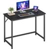 VASAGLE Scrivania per Computer, Postazione Lavoro, 100 x 50 x 76 cm | Scrivania da Ufficio, Studio, Camera da Letto, Soggiorno, Nero Ebano e Nero Opaco, Collezione BARNET LWD041B56