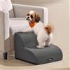 Feandrea Scaletta per Cani, 2 Gradini in Schiuma, Antiscivolo | Rampa, Accessori per Cani, 40 x 40 x 30 cm, Lavabile, per Letto, Grigio Ardesia, Collezione Baddi, PPS032GN01