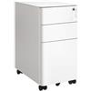 SONGMICS Mobile per Documenti a 3 Cassetti, in Metallo, con Serratura | Cassettiera da Ufficio, Supporto con Ruote per Stampante, 30 x 46 x 59,2 cm, Bianco Opaco, Collezione Berend OFC030W01
