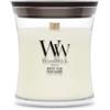 WoodWick Candela profumata con stoppino scoppiettante | Candela a clessidra piccola White Teak | Fino a 20 ore di combustione | Regali perfetti per le donne