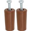 Amig - Fermaporta avvolgibili in plastica marrone | Ammortizzatore con vite M5 antiruggine e rondella esterna | Resistente alle intemperie | Lunghezza: 60 mm