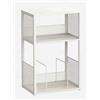 VASAGLE Mobiletto per Giradischi a 3 Ripiani, 43 x 29,4 x 68,9 cm | Porta Dischi in Vinile, Tavolino Laterale in Acciaio e Truciolato per Soggiorno, Bianco, Collezione DACEY LET275W01