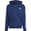 Adidas Essentials 3-Stripes French Terry Full-Zip Hoodie Felpa con Cappuccio Uomo (Pacco da 1)