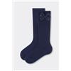 Calzedonia Calze Lunghe Con Fiocco Bambina Blu