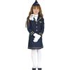 FIESTAS GUIRCA | Costume da Hostess Bambina - Vestito e Cappello - Costumi da Pilota e Aviazione per Halloween, Carnevale e Feste in Maschera - Ideale per Bambine - Blu