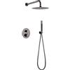IMEX Rubinetteria IMEX - MONZA set doccia termostatico a incasso con soffione a parete in ottone [black gun metal] - GTM039/BGM