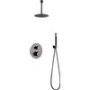 IMEX Rubinetteria IMEX - MONZA set doccia termostatico a incasso con soffione a soffitto in ottone [black gun metal] - GTT039/BGM
