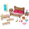 Li'l Woodzeez set mobili per bambole, camera da letto e sala da pranzo | Set da 26 pezzi con letto, tavolo, 2 panche, frigorifero, 2 comodini e accessori per cucina e camera da letto, 3+ anni