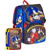 Sonic the Hedgehog Seven Sonic the Hedgehog - Schoolpack Zaino estensibile per scuola elementare + Astuccio triplo riempito 44 pezzi