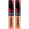 L'Oreal Paris L'Oréal Paris Infaillible Correttore Liquido Viso More Than Concealer Formula Waterproof Azione Coprente Lunga Tenuta 24h Effetto Naturale Anti Occhiaie Imperfezioni Colore 328 Linen - 2 Flaconi 11 ml